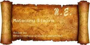 Matecsny Elmira névjegykártya